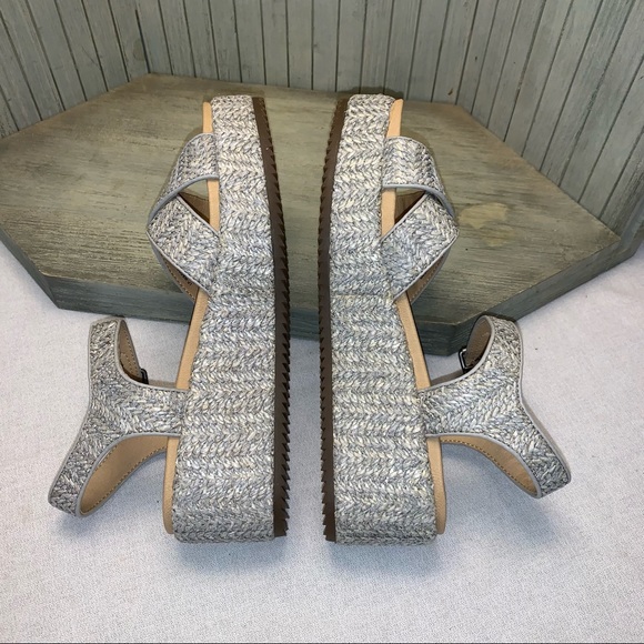 Lucky Brand Grey Platform Sandal w/Buckle Closure 6.5M/37 - Picture 9 of 9
